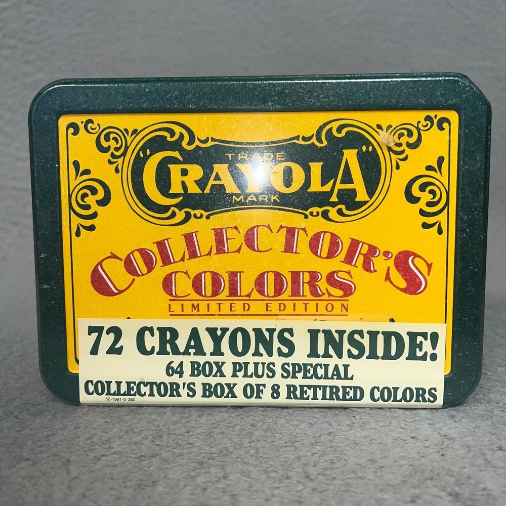 VTG 1990 Sealed Crayola Collectors Colors Limited Edition Tin w/ 72 Crayons NEW
